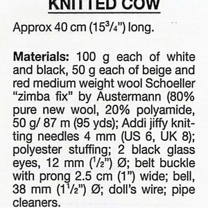 Knitted Cow Pattern, Soft Toy, Digital Download, Farmyard Animal image 2