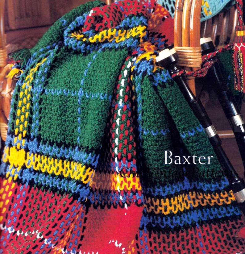 Plaid Rug Pattern Holiday Bundle Special, Tartan Rug Patterns, Four Patterns, Instant ...