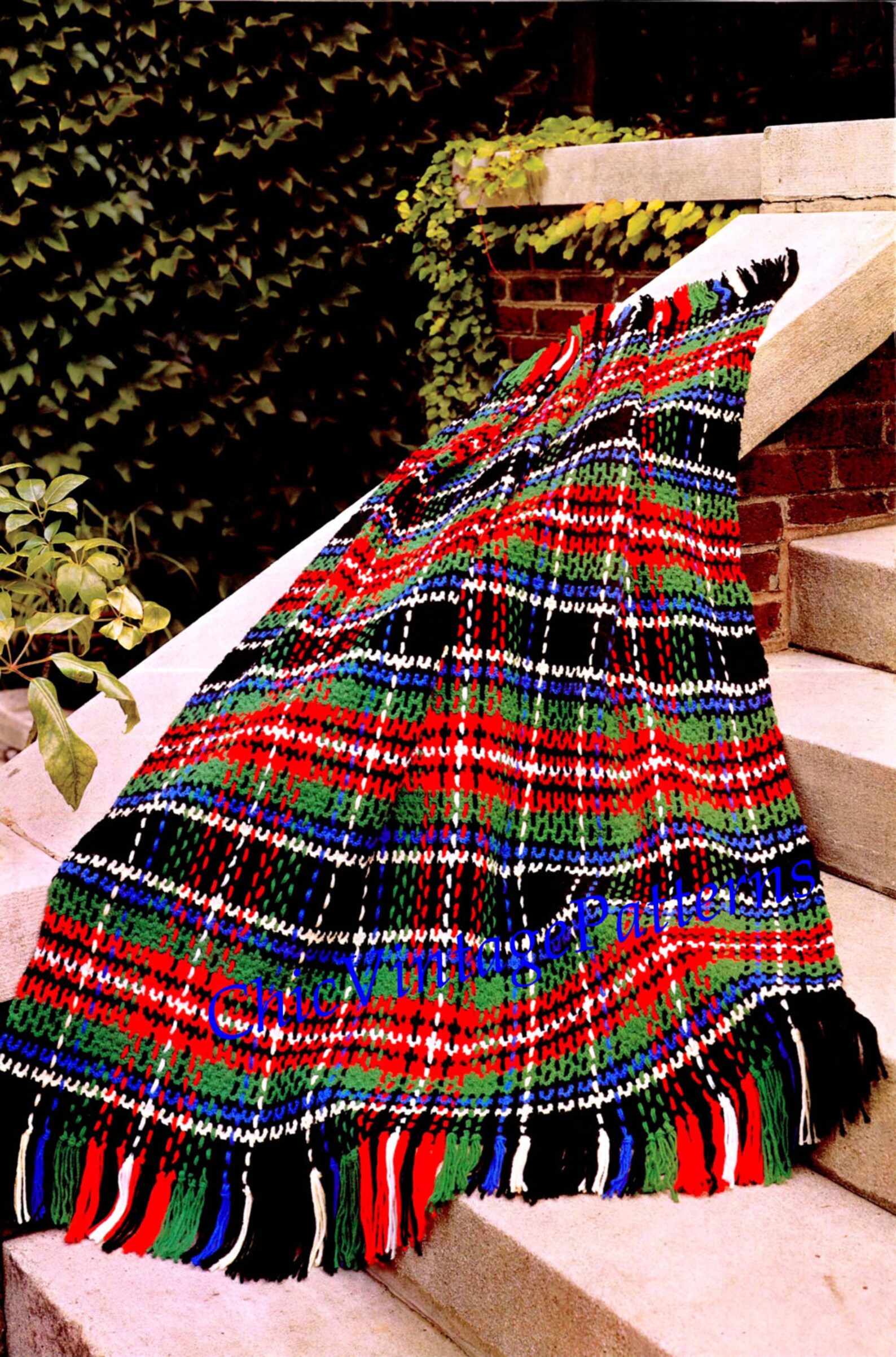 Crochet Plaid Afghan Woven Tartan Rug Pattern Scottish Etsy