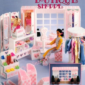 Plastic Canvas Fashion Doll Boutique Shoppe Pattern, Instant Download