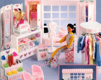 Plastic Canvas Fashion Doll Boutique Shoppe Pattern, Instant Download