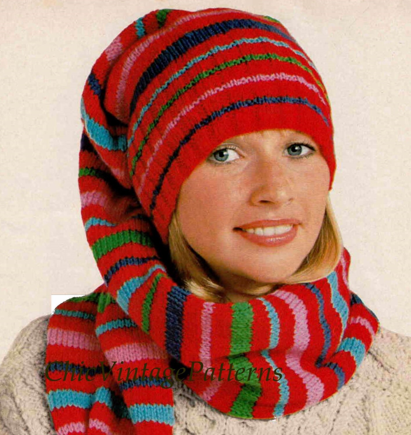 Knitted Hat Scarf Millers Cap Combination Hat and Etsy