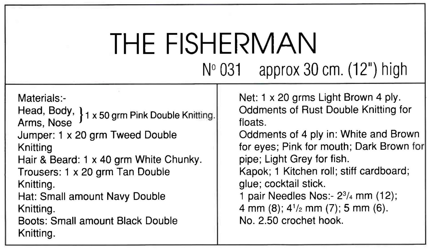 Knitted Soft Toy Pattern Fisherman Doll Instant Etsy