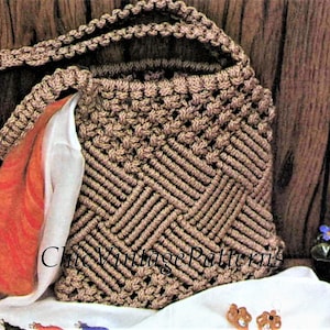 Macrame Shoulder Bag Pattern, Ladies Accessory, Instant Download