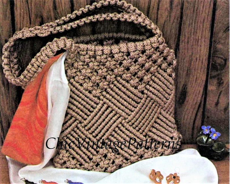 Macrame Shoulder Bag Pattern Ladies Accessory Instant Etsy