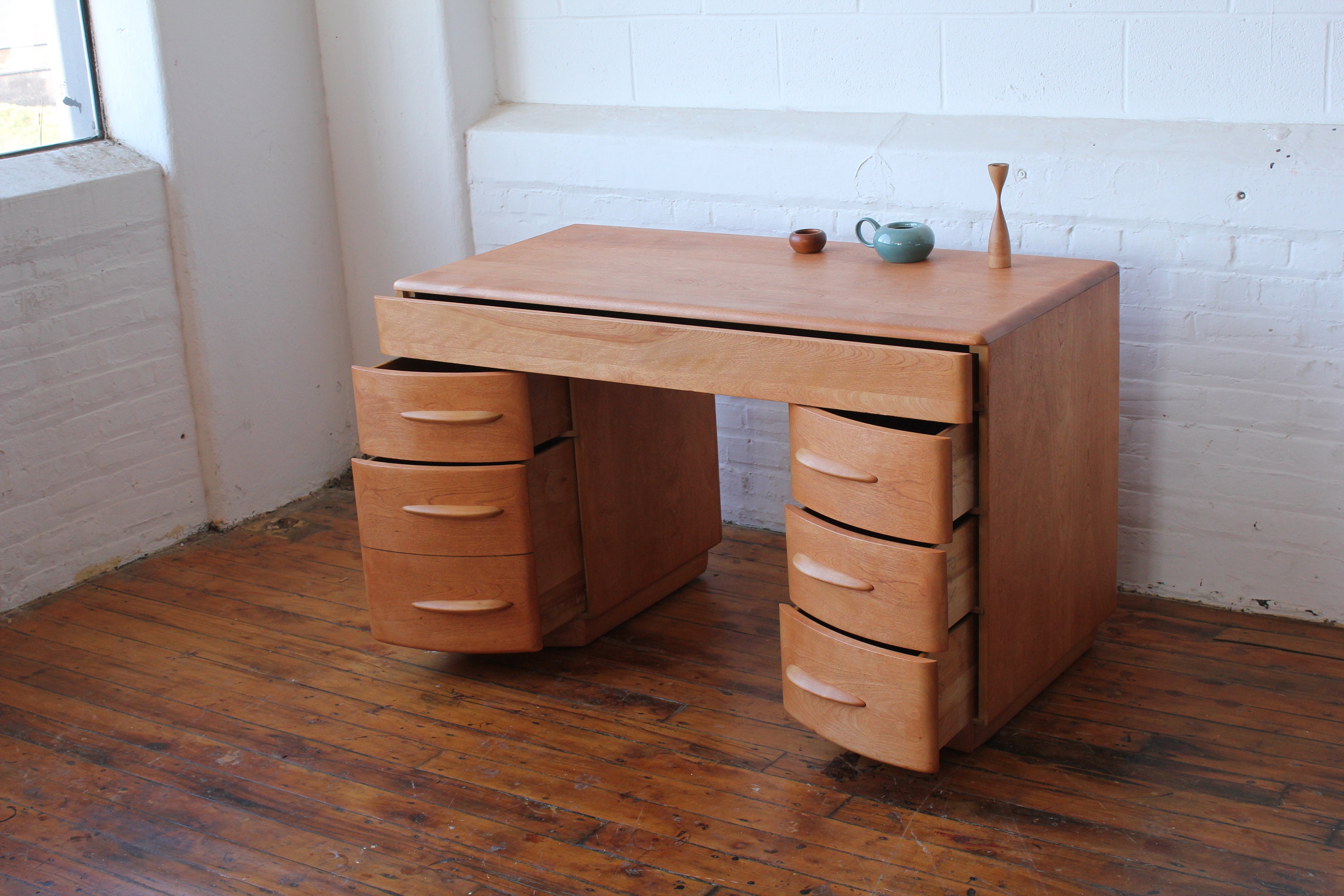 Restored Heywood Wakefield M320 Kneehole Desk