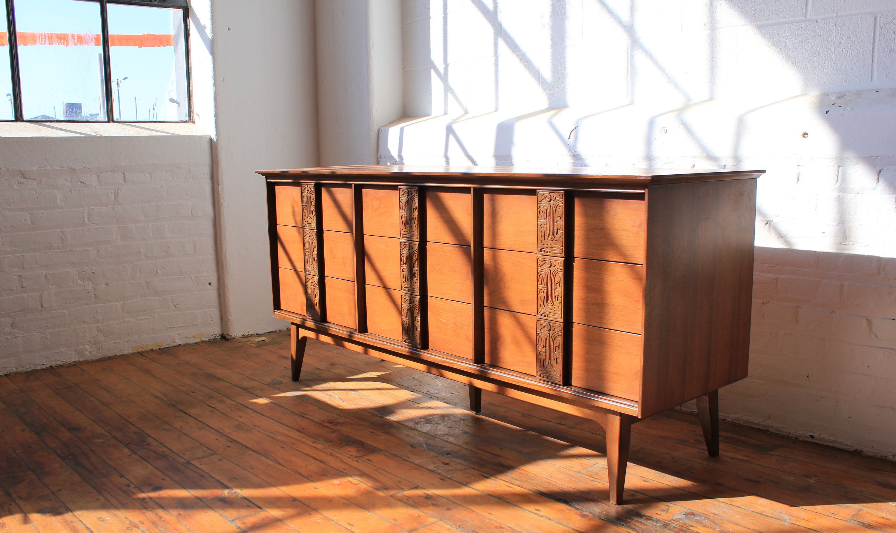 MCM Walnut Dresser from the Bassett Mayan Collection