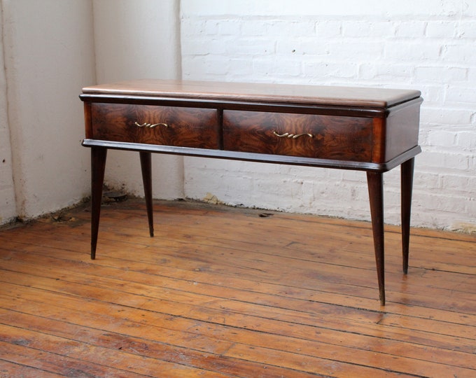 Restored Italian Low Vanity with custome Walnut Top