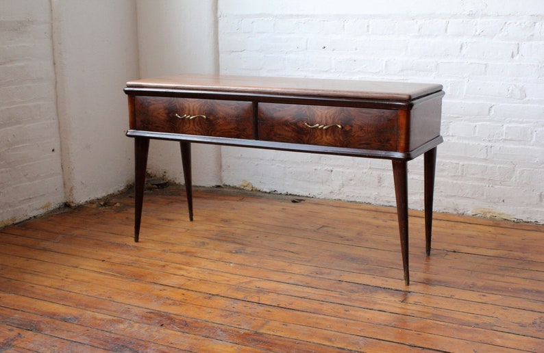 Restored Italian Low Vanity with custome Walnut Top image 1