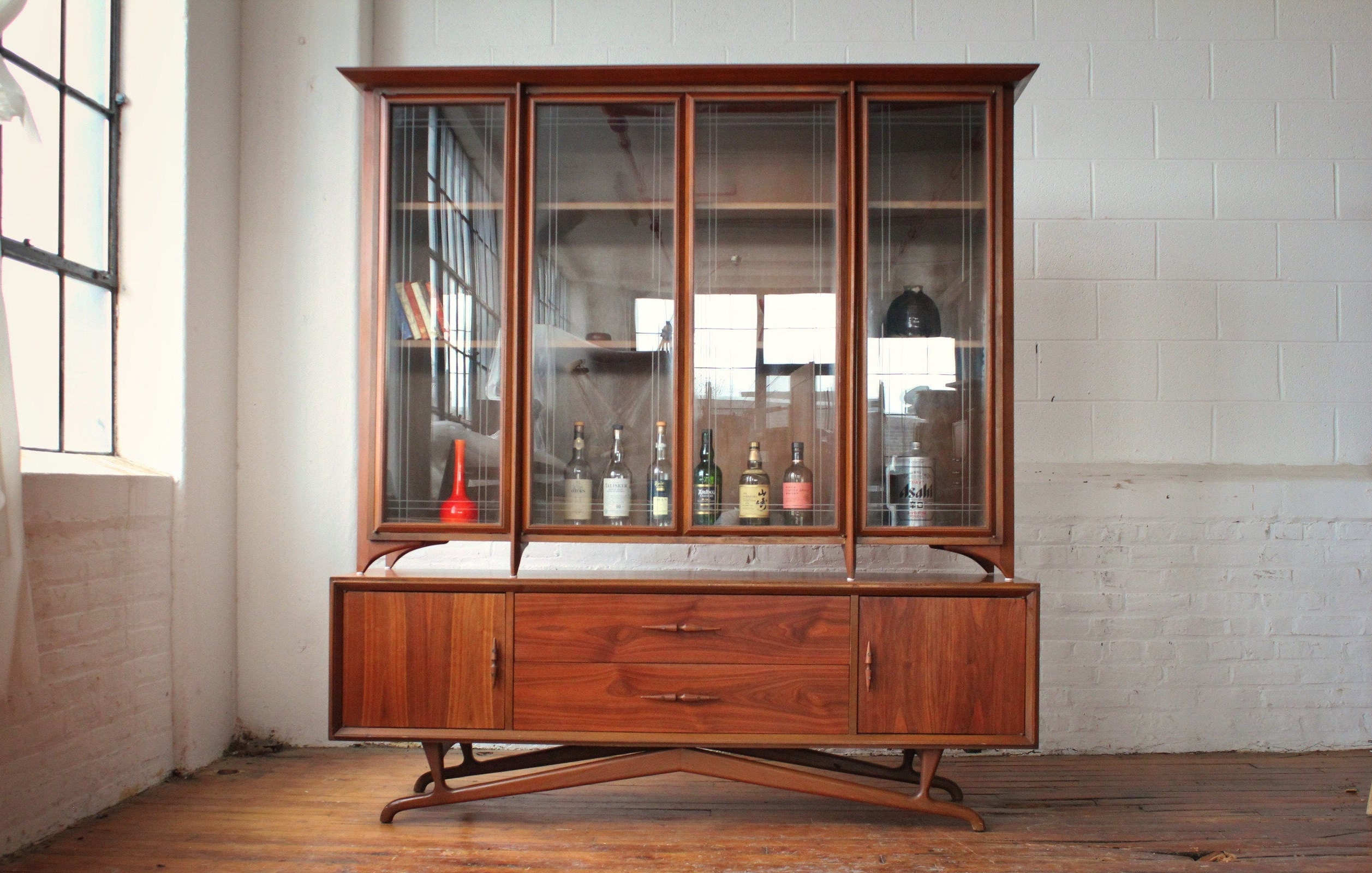 Floating china sale cabinet