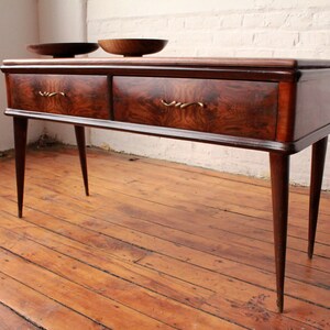 Restored Italian Low Vanity with custome Walnut Top image 7