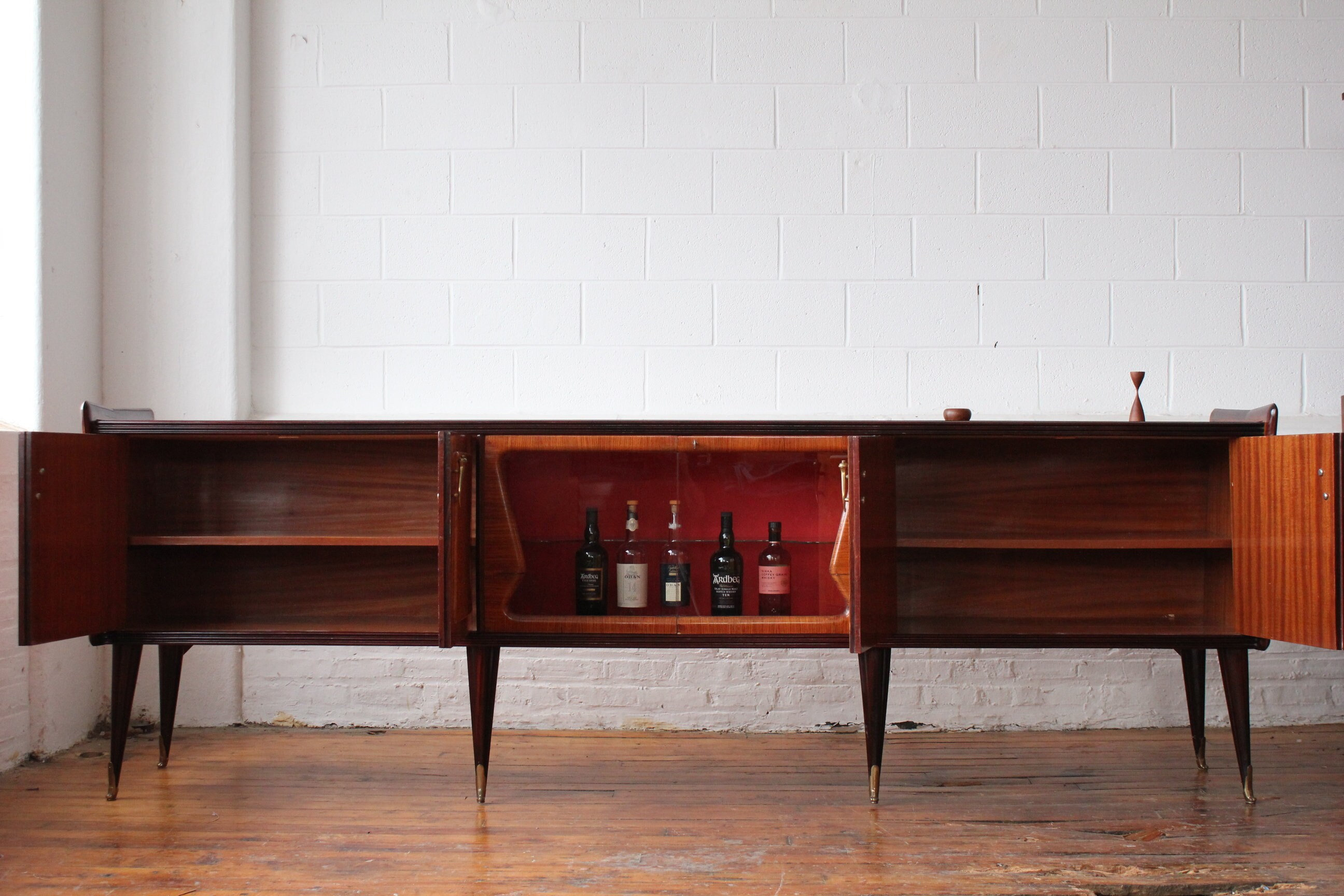 Italian Modern Credenza with Glass Bar