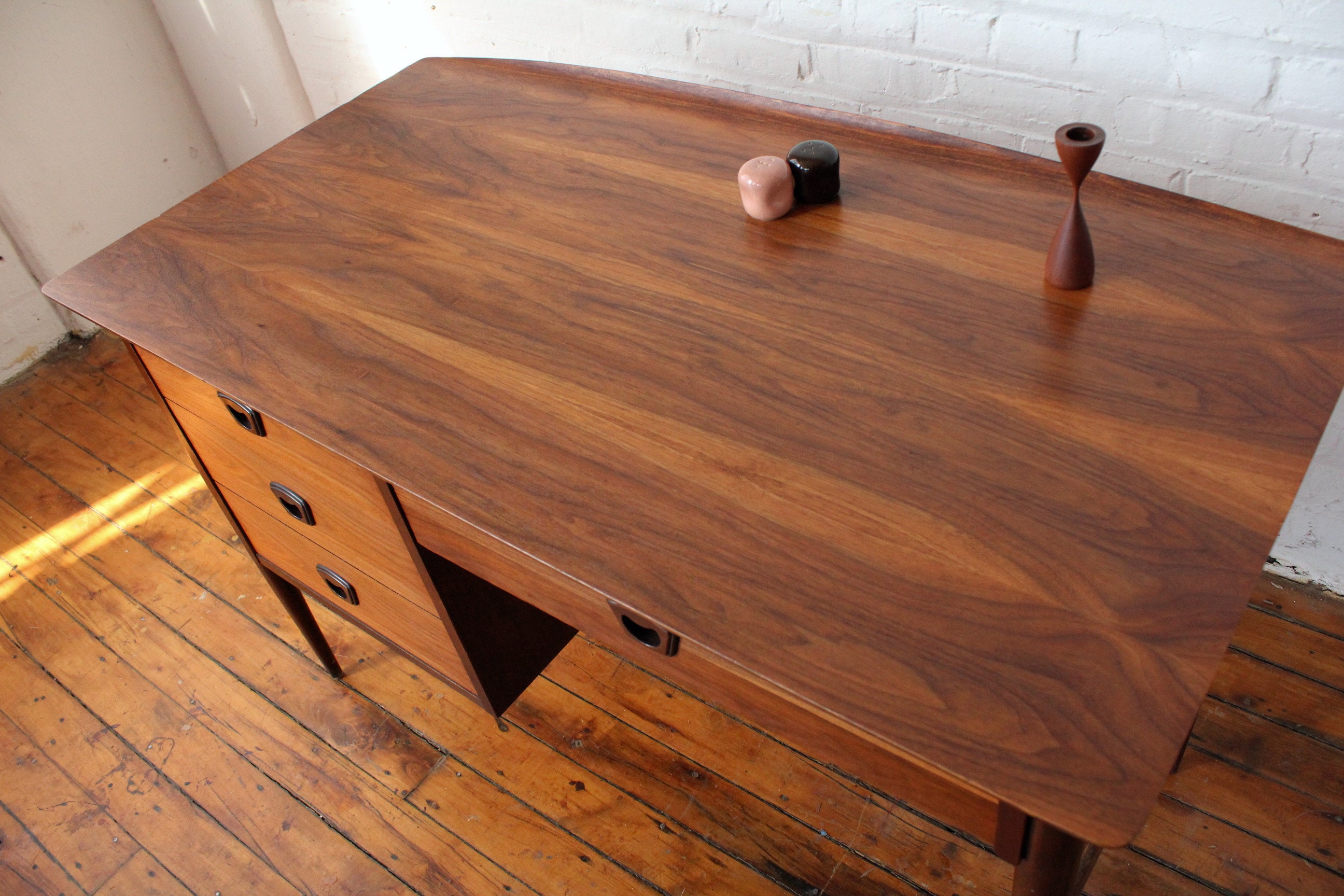 Restored MCM Walnut Desk by Bassett