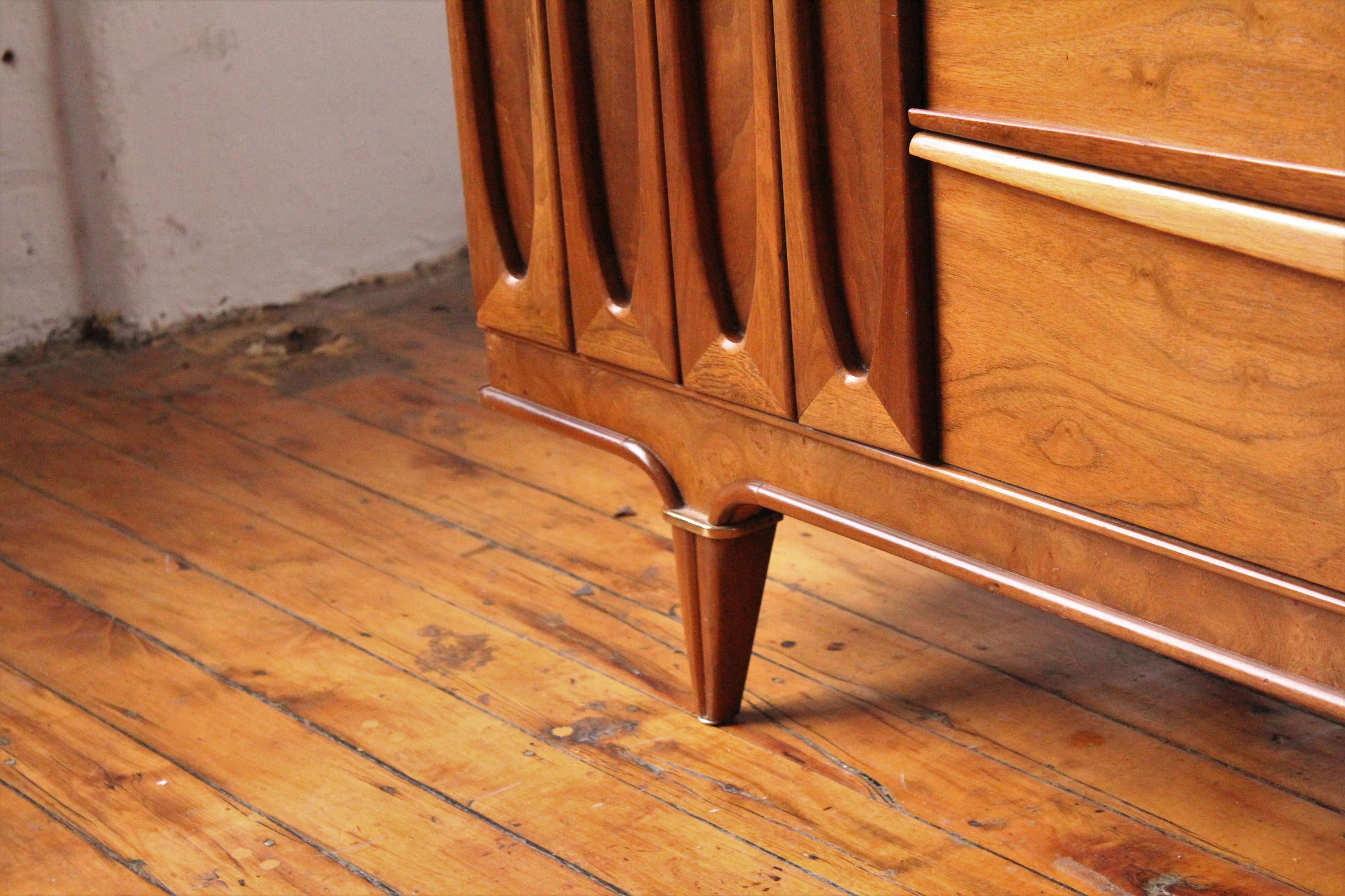 Reserved Luxurious Burlwood Walnut Quadruple Dresser by American of