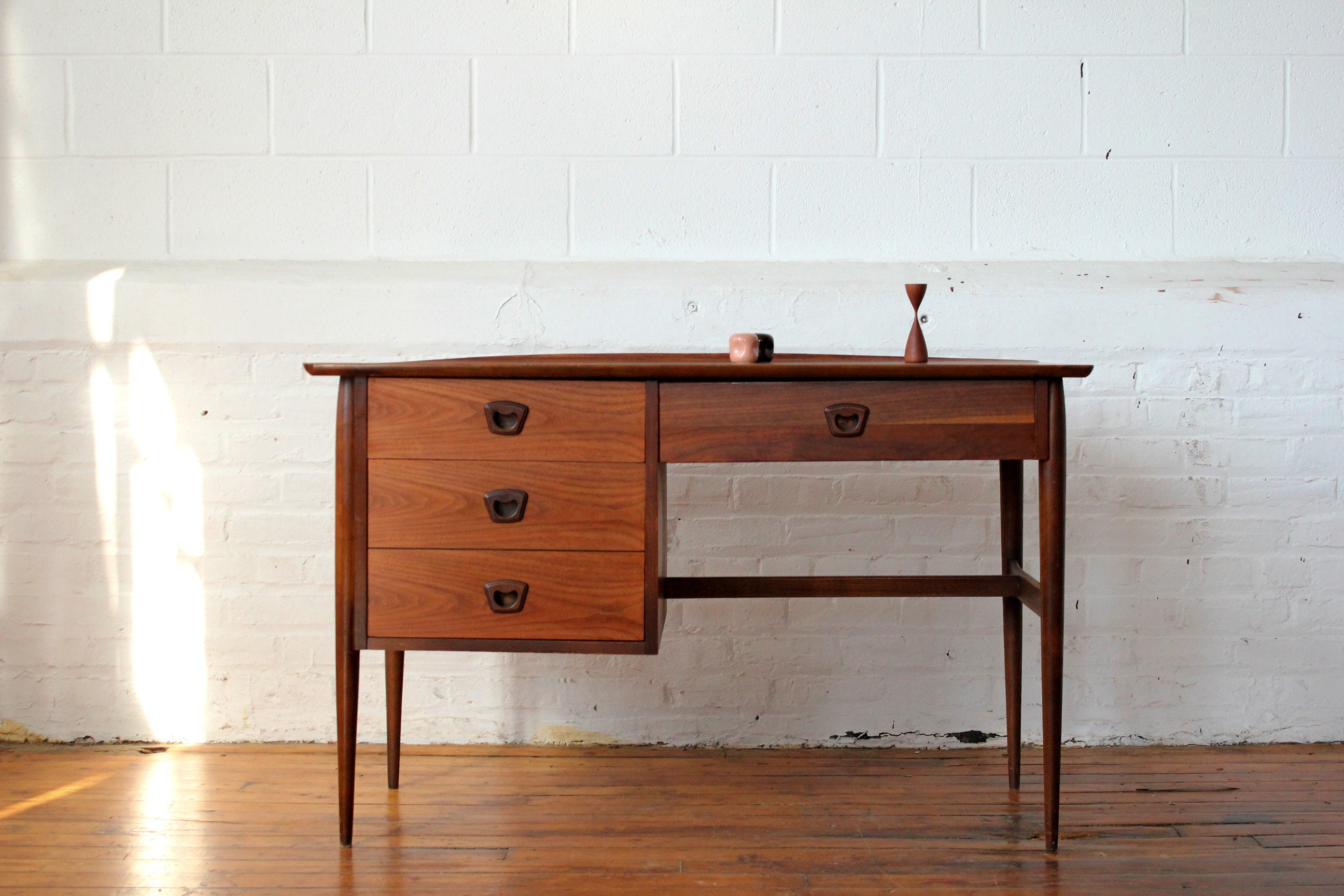 Restored MCM Walnut Desk by Bassett