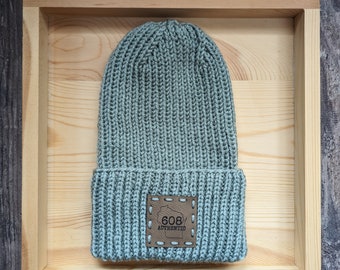 Knit Ribbed Beanie / Double Folded Brim / Spa