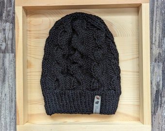 Knit Cables Beanie / Black