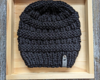 Knit Beanie / CC Beanie Copycat / Wool Knit Beanie / Black