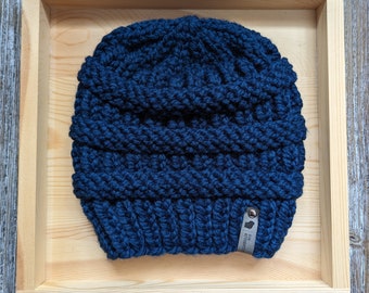 Knit Beanie / CC Beanie Copycat / Wool Knit Beanie / Petrol Blue