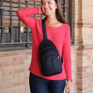 Lightweight, compact and very comfortable vegan backpack crossbody bag