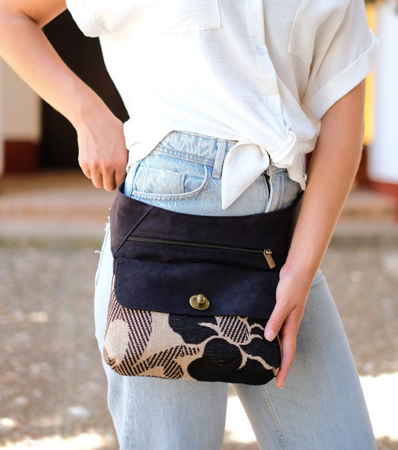 Crossbody sling bag para mujer estampado de arpillera - Etsy España