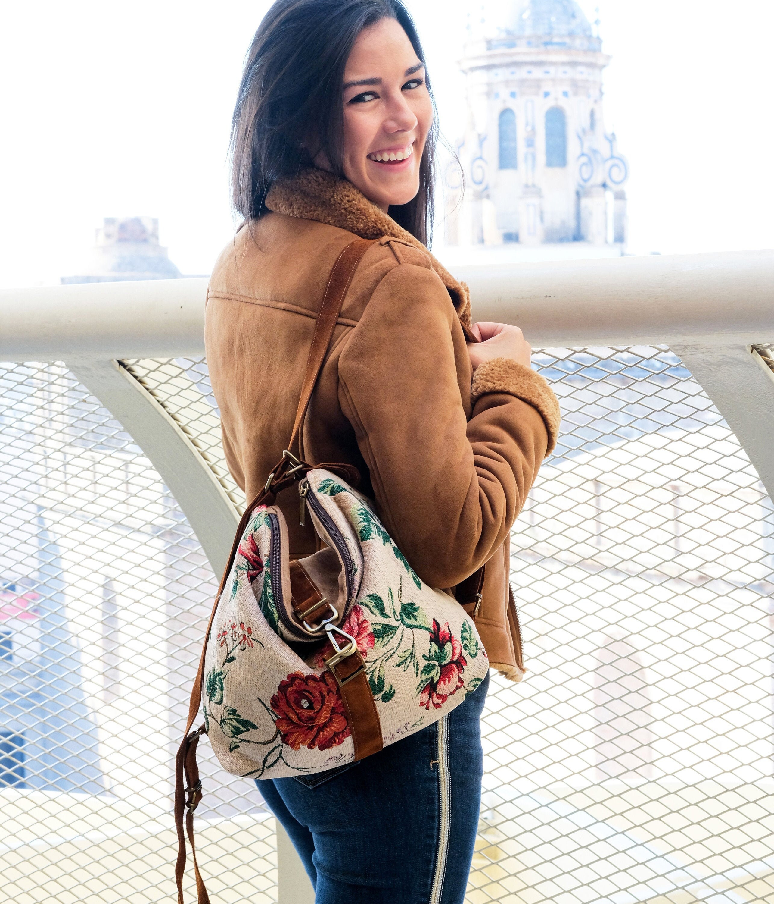 Slouch Tapestry Bag Convertible 
