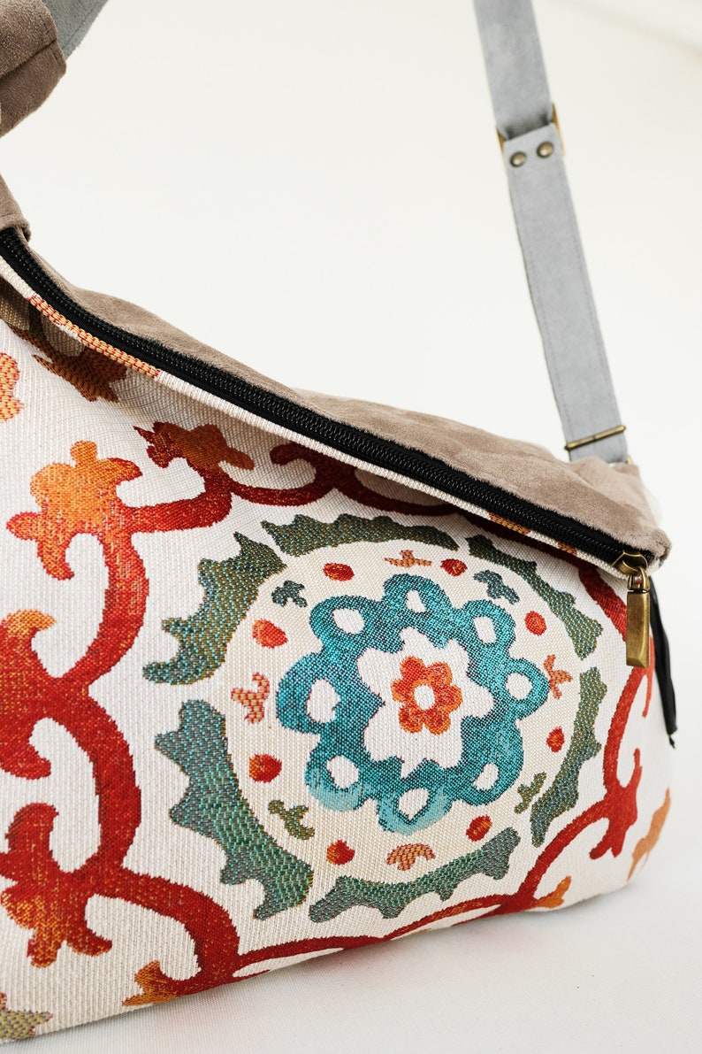 Boho Crossbody Bag Aztec Fabric Sling Bag With Mandala Print - Etsy