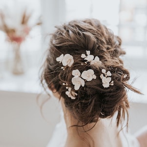 Épingles à cheveux florales, épingle à cheveux de mariée, épingle à cheveux de mariée, postiche de mariée, accessoires de cheveux de mariage, épingles à cheveux fleur image 1