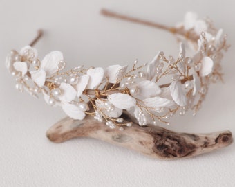 Forest headband, floral headband, headpiece, Bridal headpiece, Bridal headband, Bridal tiara, Bridal Accessory, Floral tiara,