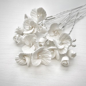 Floral hair Pins, Bridal Hair Pin, Bridal Hairpin, Bridal Hairpiece, Wedding hair accessories, flower hair pins image 3