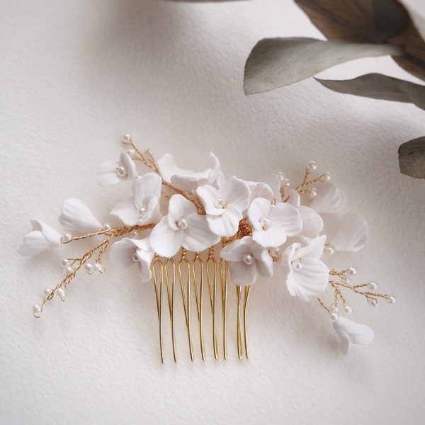 Luna flowers Bridal Hair Comb, Wedding hair Comb, bridal accessories, bridal headpiece, bridal hair piece, bridal hair accessories