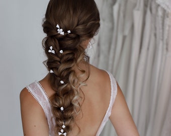 Ella Flower hair Pins, Bridal Hair Pin, Bridal Hairpin, Bridal Hairpiece, Flower hairpins, Silver, Gold, Rose Gold, Wedding hair accessories
