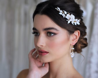 Peigne à cheveux Pearl Meadow, Peigne à cheveux de mariage, accessoires de mariée, coiffe de mariée, pièce de cheveux de mariée, peigne de mariage, accessoires de cheveux de mariée