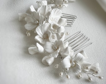 Floral Hair Comb, Wedding hair Comb, bridal accessories, bridal headpiece, bridal hair piece, wedding comb, bridal hair accessories