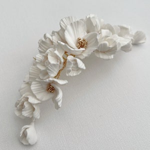 Clay flowers Hair Comb, clay flowers wedding haircomb, Wedding hair Comb, bridal accessories, wedding hair comb, floral hair comb image 6