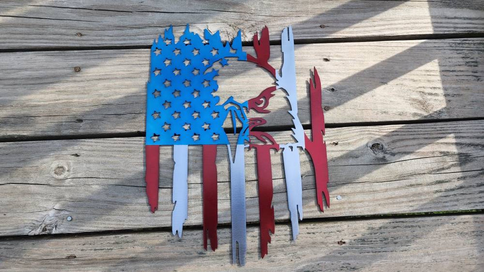 Bald Eagle USA American Flag Metal Art Etsy