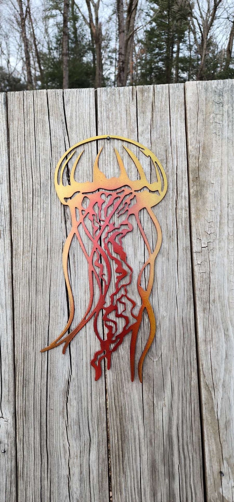 Jellyfish Metal Sea Life Wall Artwork Home Decor - Etsy