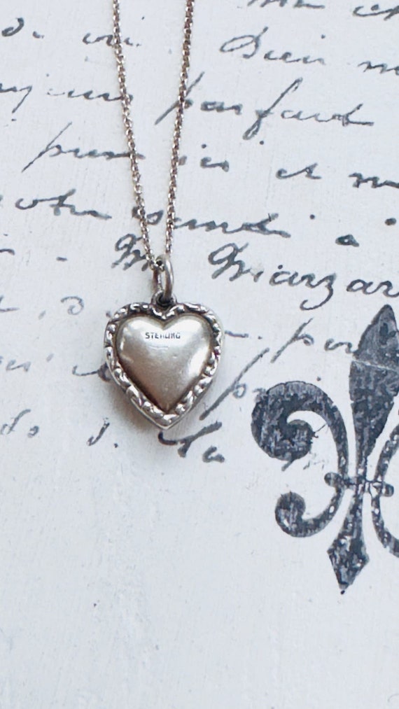 Sterling Silver Puffy Heart Pendant - image 3
