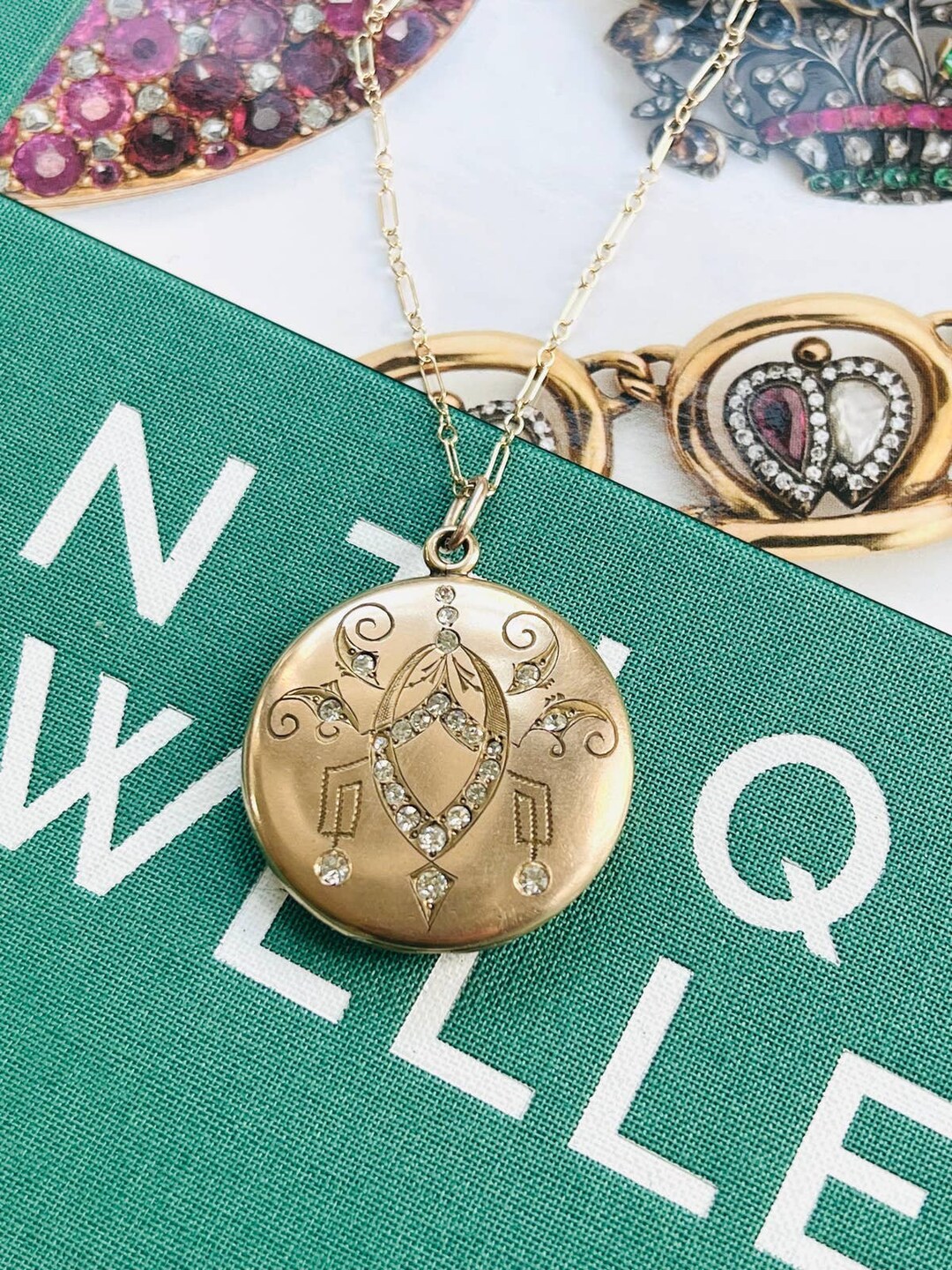 Art Deco Locket W&H Co. Locket Antique Locket Layering Necklace Antique