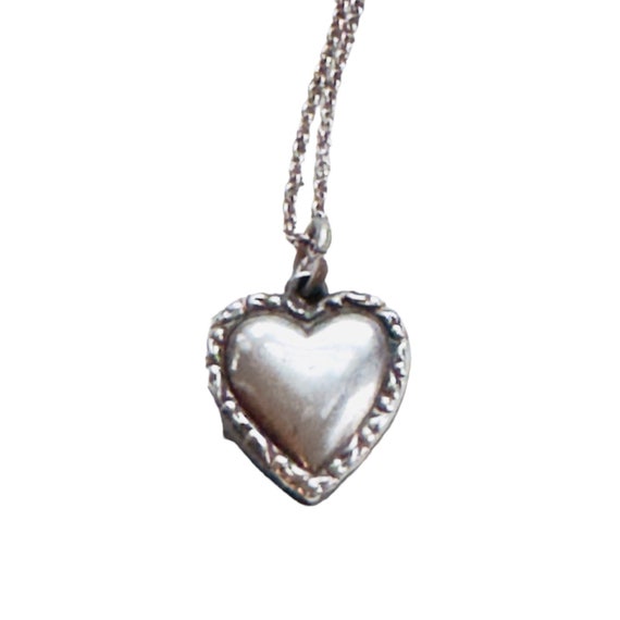Sterling Silver Puffy Heart Pendant - image 1
