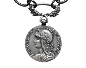 French Coin Necklace • Republique Francaise Medal