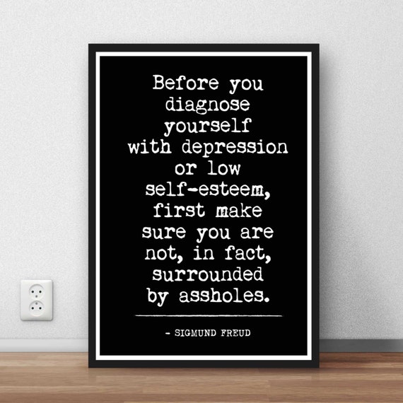 Sigmund Freud Zitat Kunst Poster Print Inspiration Motivation Etsy