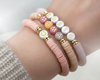 Bracelet nom personnalisé en perles Katsuki avec fermoir en macramé, bracelet perlé, bracelet perlé Sheishi, bracelet Katsuki