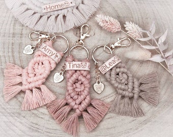 Macrame keychain personalized