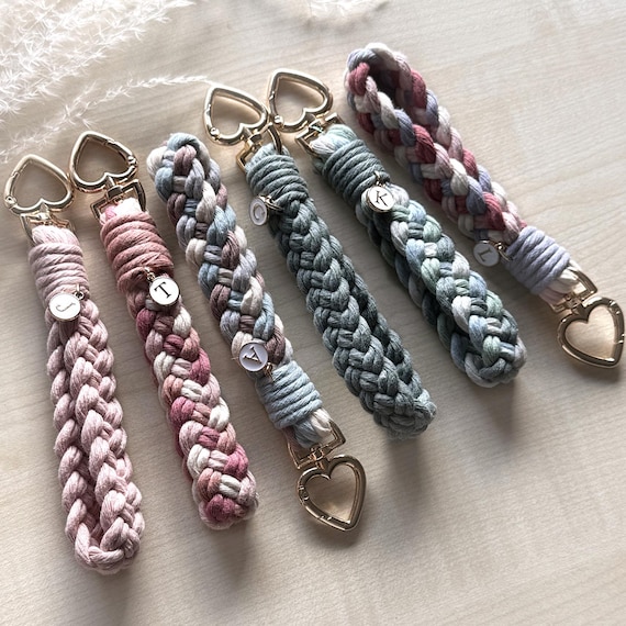Makramee Schlüsselband personalisiert, Schlüsselanhänger Schlaufe, Last Minute Weihnachtsgeschenke, personalisierte Weihnachtsgeschenke