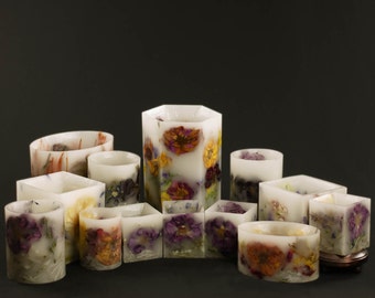 FOREVER Memorial CANDLES made with FLOWERS - from your Special Occasion - Weddings, Birthdays, Anniversaries, Funerals, New Baby