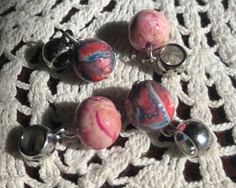 Memorial European Style Beads with Stainless Steel findings, Flowers Preserved, Remembrance Beads, Pet Memorial