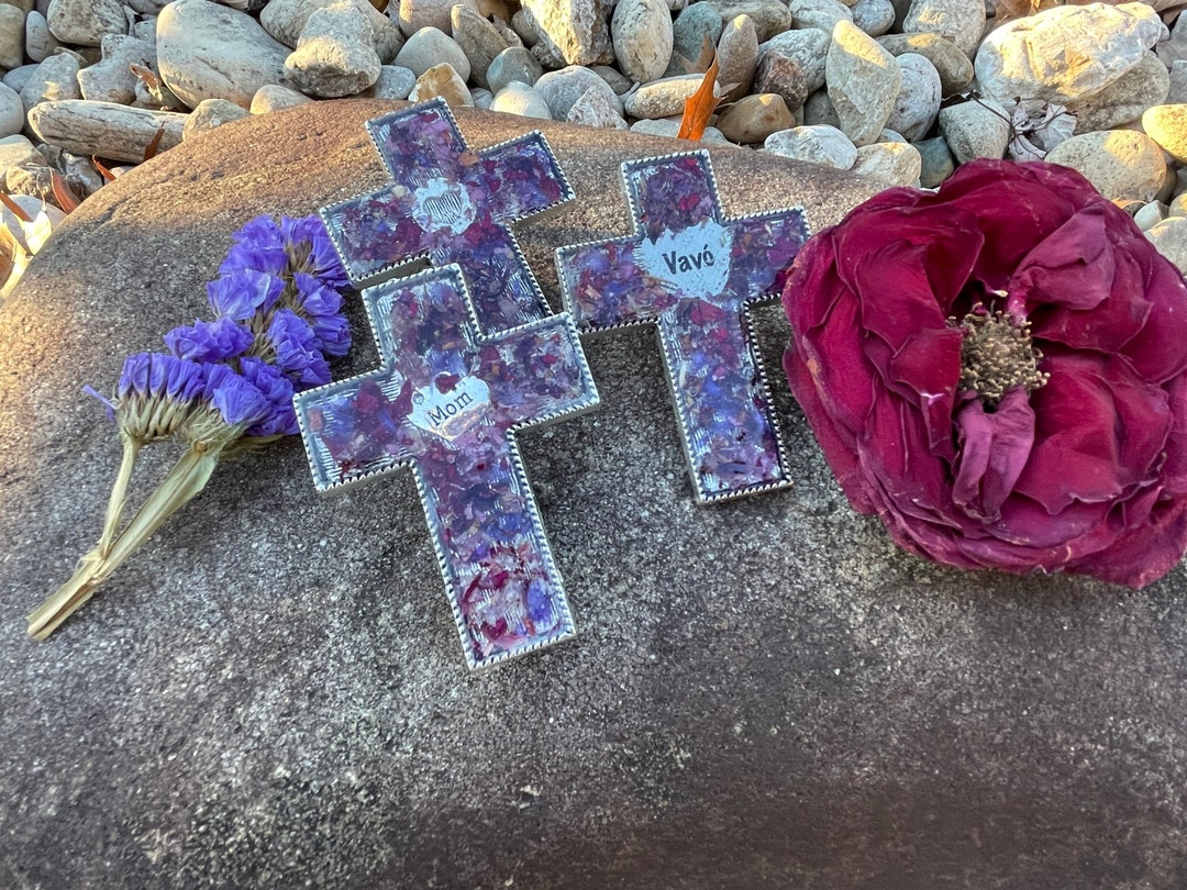 Memorial Flower Cross Car Visor Clip Etsy