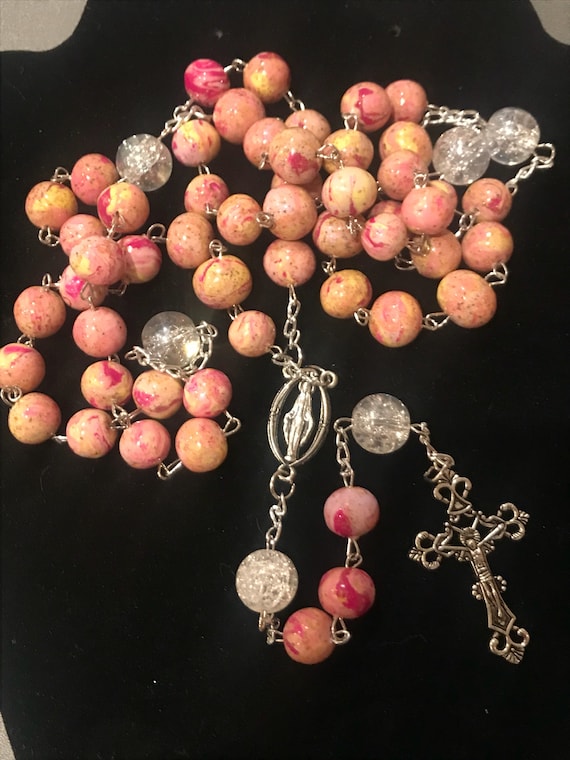 Remembrance Bead Rosary - Made From Funeral Flowers - Wedding