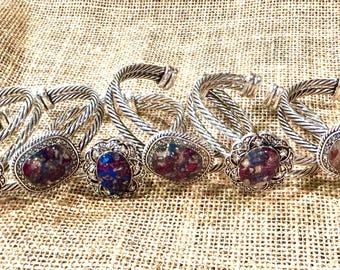 Lillian Style Adjustable Cuff Funeral Flower Bracelet, Crushed Flowers, Memorial Keepsakes, Funeral Flowers Remembrance Jewelry